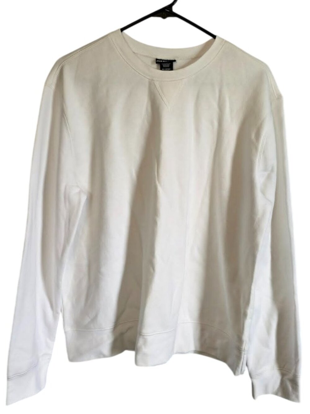 Joe Boxer White Crewneck Sweatshirt V-Notch Pullover Loose Fit